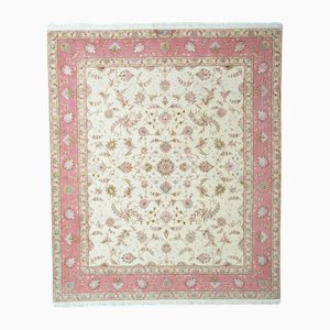 Hand-Knotted Tabriz Raj Rug