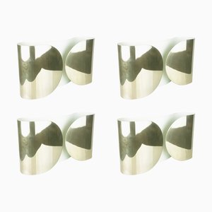 Chrome Plated and Painted Steel Foglio Sconces by Tobia Scarpa for Flos, 1966, Set of 4