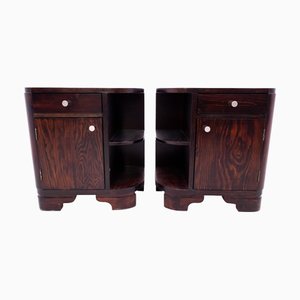 Art Deco Nachttische, Polen, 1950er, 2er Set