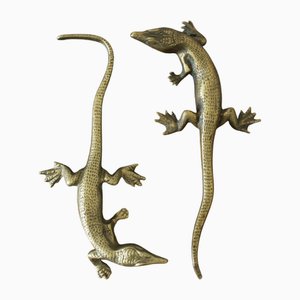 Brass Lizard Figures, 1960s, Set of 2
