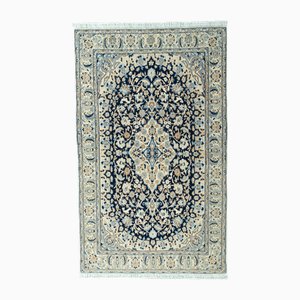 Handgeknüpfter Nain 9la Orientteppich 195 X 120 Cm Feine Wolle & Seide, Medaillon, Blau-Beige
