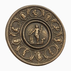 Bronze Medallion Wall Relief with Goddess Nike Motif, 1950s
