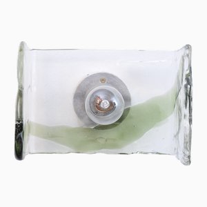 Lámpara de pared con rayas de vidrio verde de JT Kalmar, años 50