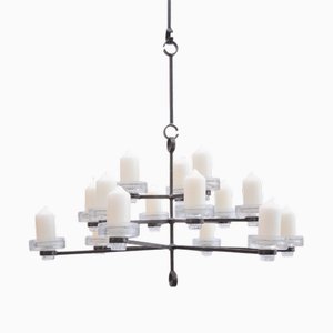 Candelabro grande de hierro forjado, años 60