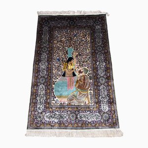 Kashmir Silk Oriental Rug, 1980s