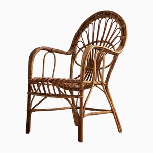 Fauteuil de Jardin en Rotin, Italie, 1970s