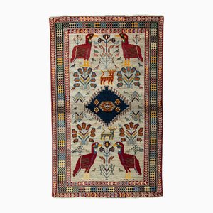 Hand-Knotted Gabbeh Rug with Animal and Nature Motifs