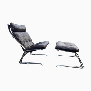 Set of Mid-Century Lounge Chair and Ottoman by Nordahl & Elsa Solheim for O.P. Rykken