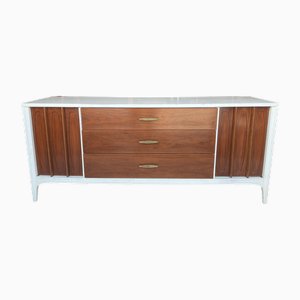 American Art Deco White Pecan Sideboard by Kent Coffey
