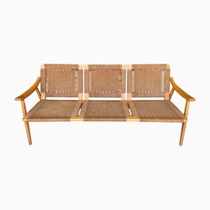 Mid-Century Danish Wicker Sofa in the style of Hans Wagner, 1960s
