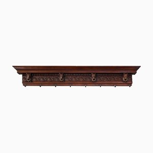 Large 18th Century Gothic Oak Hand Carved Coat Rack, France