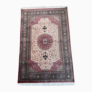 Tapis Oriental Vintage Ghom en Soie, 1980s