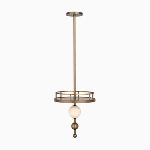Hanging Lamp in Brass and Glass by Il Bronzetto