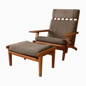Set de Fauteuils GE 375 avec Ottomane par Hans J. Wegner pour Getama, 1960s