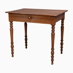 Small Louis-Philippe Style Pitch Pine Desk Table, Early 20th Century