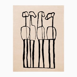 Tapis Sapien Moderne Rectangulaire Noir et Blanc par Tapis Studio pour Hommés Studio