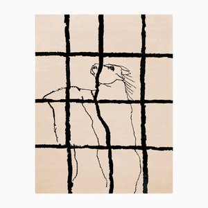 Tapis Fene Moderne Rectangulaire Noir et Blanc par Tapis Studio pour Hommés Studio