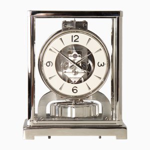 Nickel Plated Atmos Clock from Jaeger Lecoultre, 1956