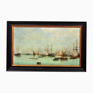 Charles Leduc, Commémorations du 14 juillet au port, Années 1880, Peinture à l'Huile