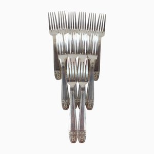 Silver-Plated Monaco Grand Prix Table Forks, 1950s, Set of 12