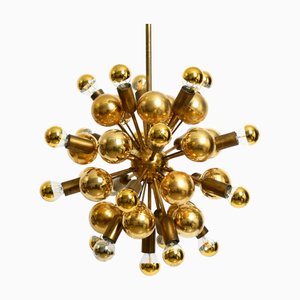 Lampada a sospensione Space Age Sputnik in ottone con sfere di plastica di Cosack, anni '60