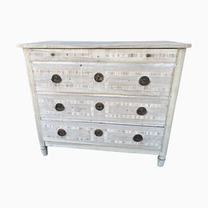 Antique Italian Bleached Walnut Commode with Drawers, 1810s