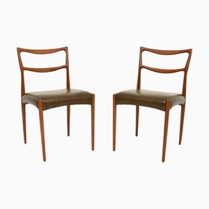 Danish Teak and Leather Chairs attributed to Henry Klein for Bramin, 1960s, Set of 2