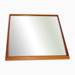 Vintage Cherry Wood Wall Mirror with Sanded Edges, 1970s