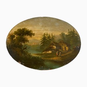 Deutscher Künstler, Landschaft, Öl auf Holz, 1850er
