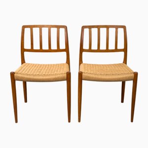 Sillas modelo 83 de Niels O. Møller para JL Møllers, años 60. Juego de 2