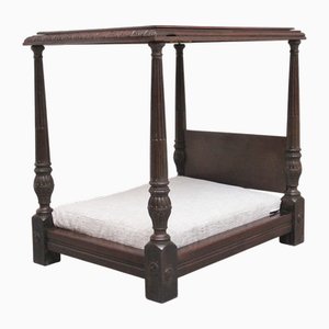 Letto a baldacchino in mogano, fine XIX secolo