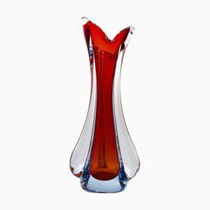 Vase Art en Verre de Murano Bleu