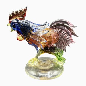 Bunte Murano Hahnenskulptur, 1950er