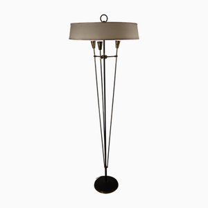 Vintage Floor Lamp in Metal and Brass from Arlus, 1960s
