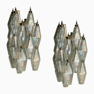 Murano Wandlampen mit Klarglas, 2er Set
