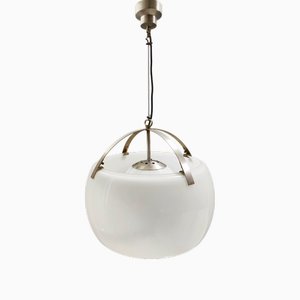 Lámpara colgante blanca grande atribuida a Vico Magistretti para Artemide, 1962