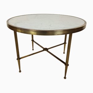 Mesa de centro de latón y mármol, años 70