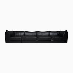 Schwarzes 4-Sitzer DS-19 Pagoda Sofa aus Leder von de Sede, 1970er