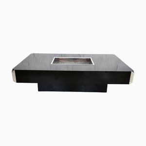 Alveo Black Coffee Table by Willy Rizzo for Sabot, 1970s