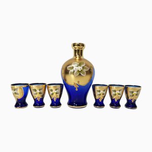 Carafe et Verres Vintage en Cristal de Bohemia, Set de 7