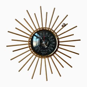 Miroir Soleil Vintage en Métal Doré, 1950s