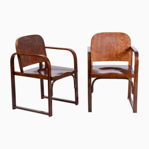 Art Deco Armchairs in Beech attributed to Tatra, Pravenec, Czech, 1930s, Set of 2