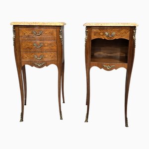 Französische Nachttische, 1920er, 2er Set