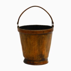 Large Mid-Century Modern Paper Basket in Cowhide, 1960s