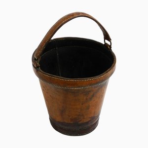 Large Mid-Century Modern Paper Basket in Cowhide, 1960s
