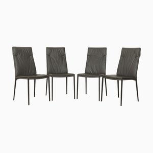 Sedie Isabel in pelle grigia di Cattelan Italia, set di 4