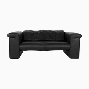 Modell 6800 2-Sitzer Sofa aus schwarzem Leder von Rolf Benz