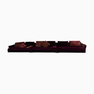 Filousof 4-Seater Sofas in Purple Fabric from Bretz, Set of 3
