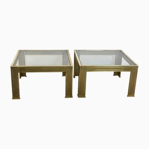 Brutalist Side Tables in Cast Bronze by Peter Van Heeck, Set of 2