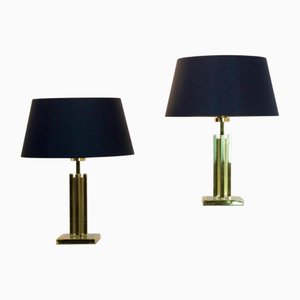 Mid-Century Modern Messing Boulanger Tischlampen, 1970er, 2er Set